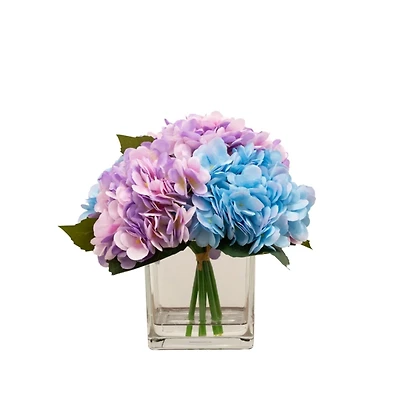 Blue and Purple Hydrangea Arrangement