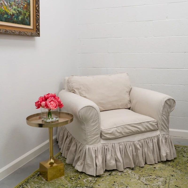 Pink Peony Arrangement in Handblown Glass Vase