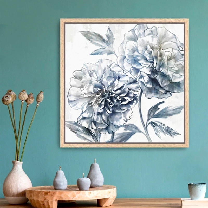 Japanese Peony I Framed Canvas Art Print