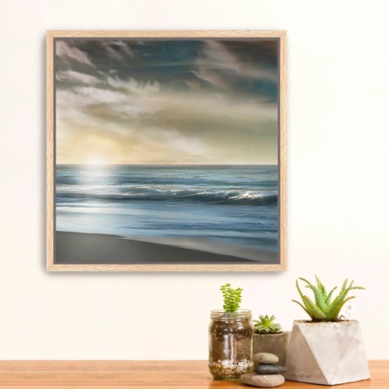 Suns Dying Glow Framed Canvas Art Print