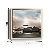 Blue Sea Sunset III Framed Canvas Art Print