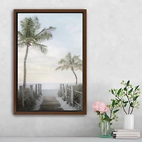 Palm Walk Framed Canvas Art Print