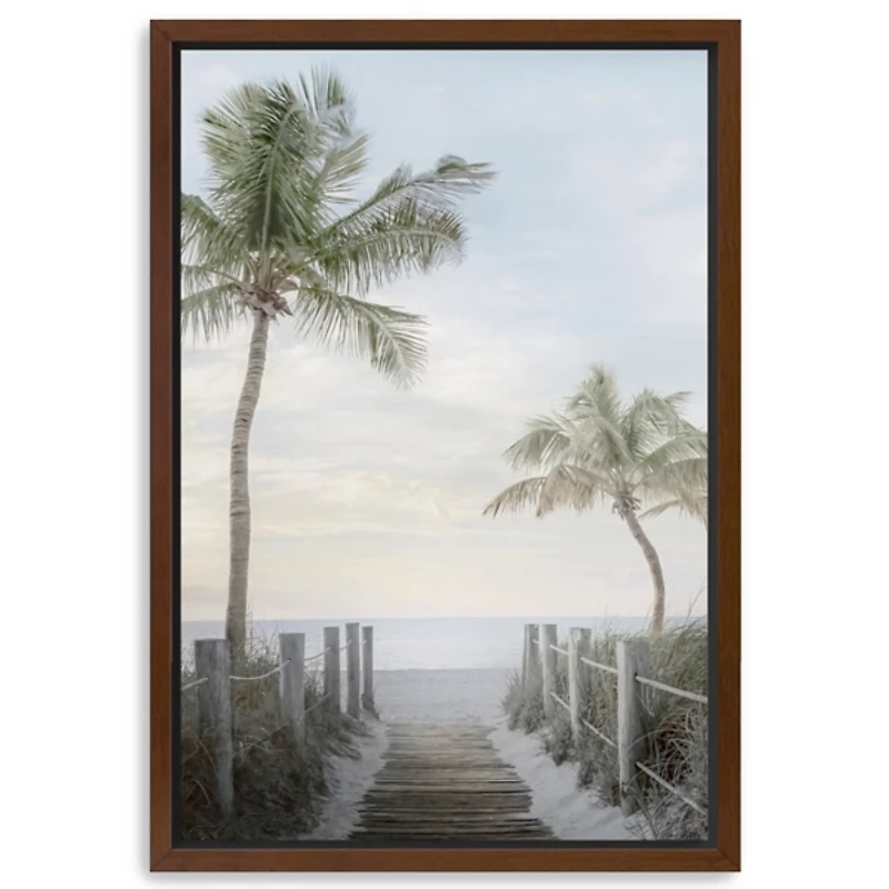 Palm Walk Framed Canvas Art Print