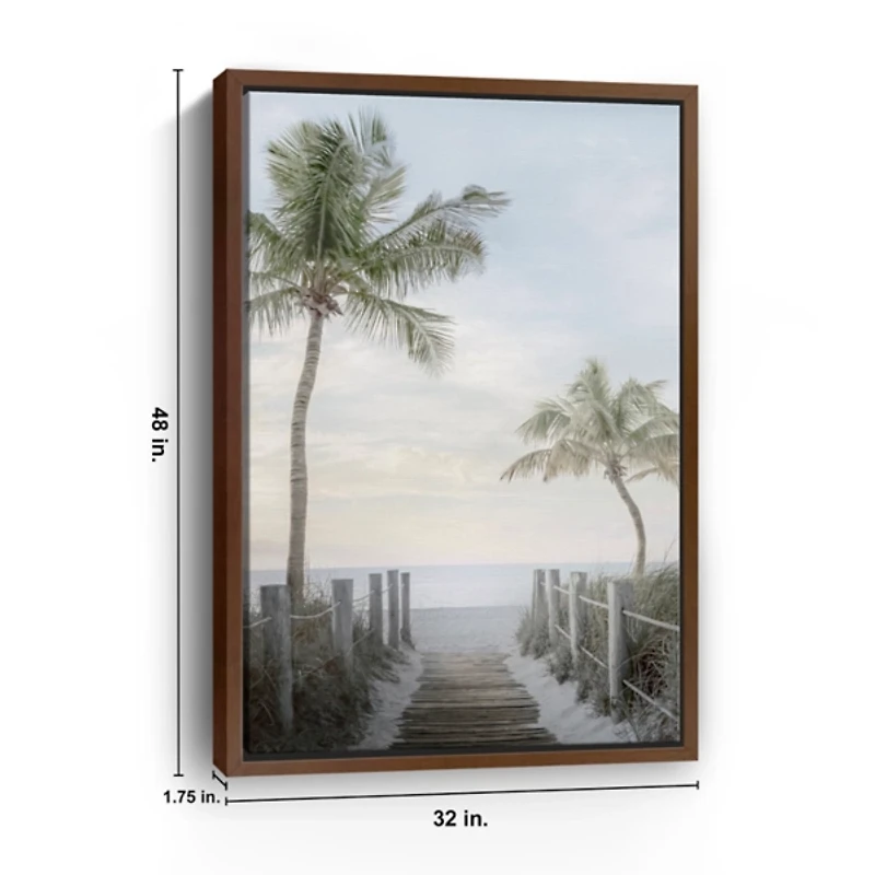 Palm Walk Framed Canvas Art Print, 32x48