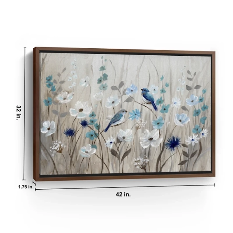Bluebirds in Spring Framed Canvas Art Print, 42x32