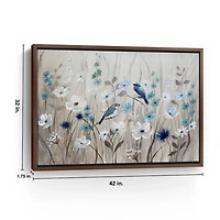 Bluebirds in Spring Framed Canvas Art Print, 42x32