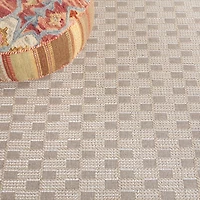 Natural Contemporary Checkered Area Rug