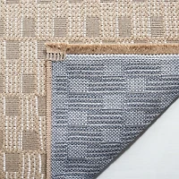 Natural Contemporary Checkered Area Rug