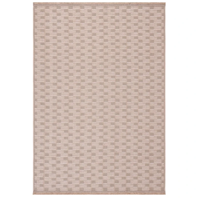 Natural Contemporary Checkered Area Rug