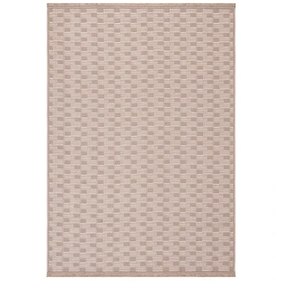Natural Contemporary Checkered Area Rug
