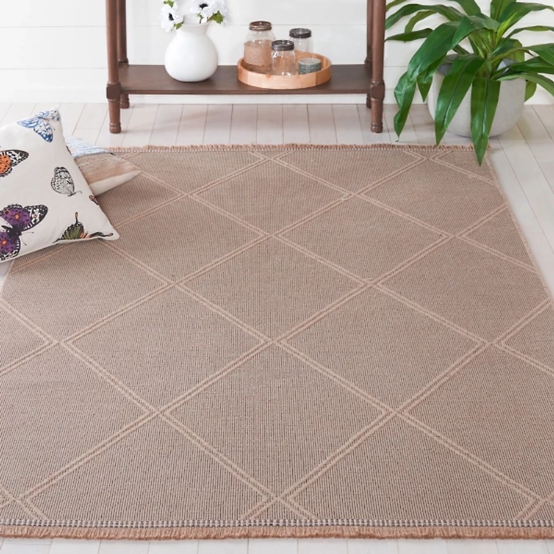Natural Contemporary Diamond Area Rug