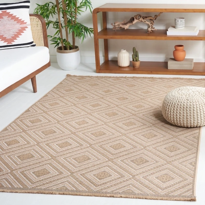 Natural Diamond Pattern Area Rug