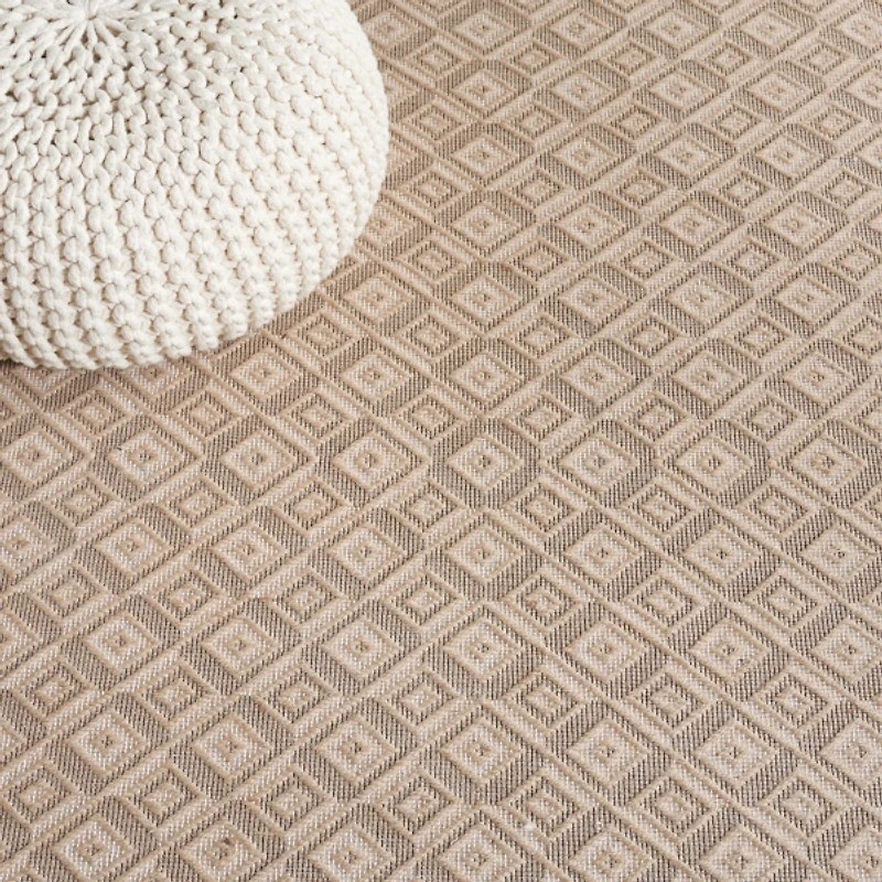 Natural Geometric Diamonds Area Rug