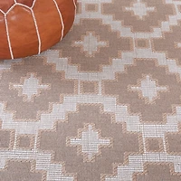Natural and Ivory Opita Geometric Area Rug