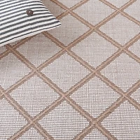 Ivory and Natural Lattice Area Rug