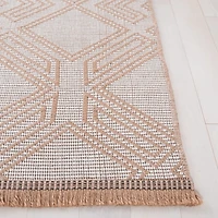 Ivory and Tan Jannica Geometric Area Rug