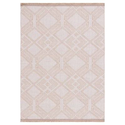 Ivory and Tan Jannica Geometric Area Rug