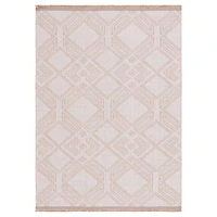 Ivory and Tan Jannica Geometric Area Rug