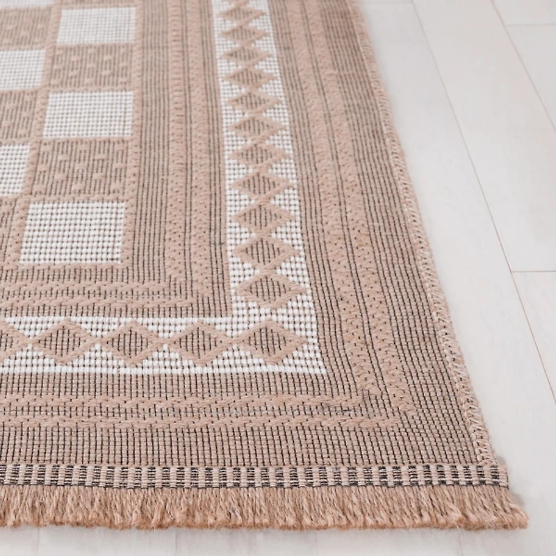 Natural and Ivory Esther Checkered Area Rug