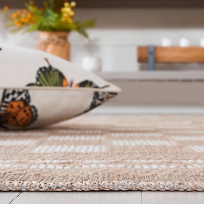 Natural and Ivory Esther Checkered Area Rug