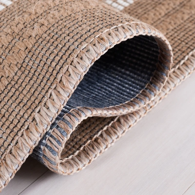 Natural and Ivory Esther Checkered Area Rug