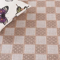 Natural and Ivory Esther Checkered Area Rug