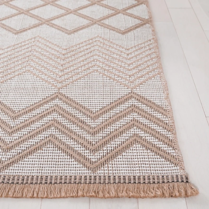 Natural and Ivory Samita Geometric Area Rug