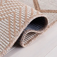 Natural and Ivory Samita Geometric Area Rug