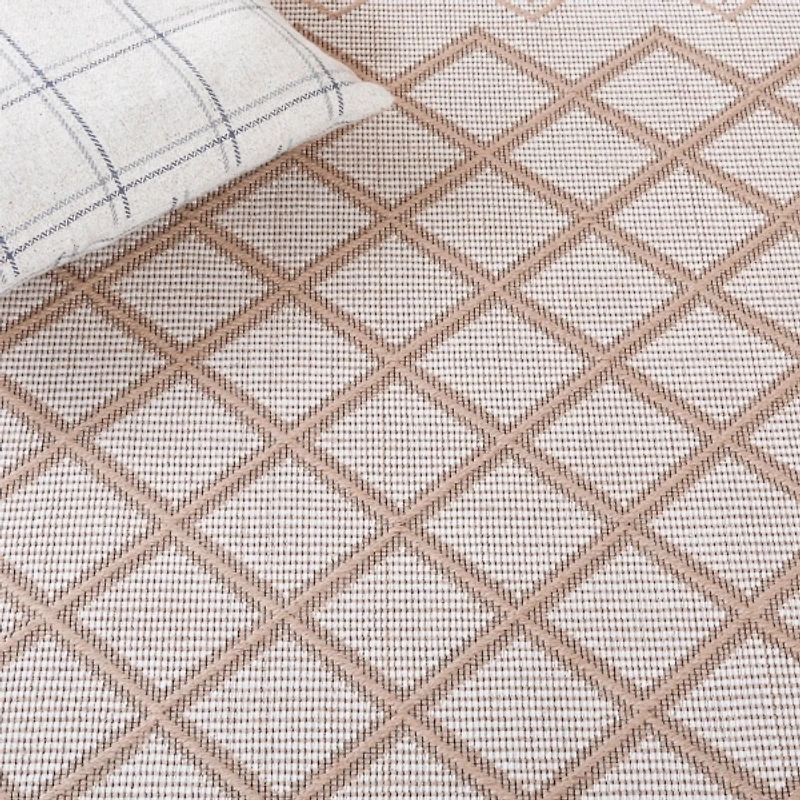 Natural and Ivory Samita Geometric Area Rug