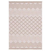 Natural and Ivory Samita Geometric Area Rug