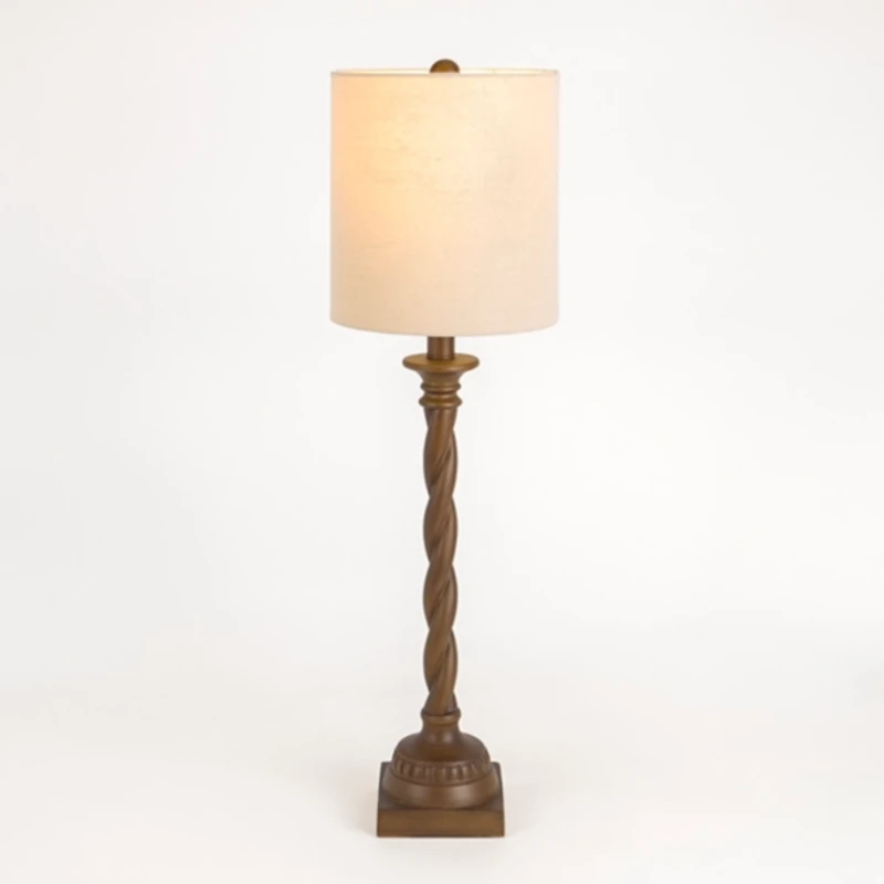Brown Twist Resin Buffet Lamp