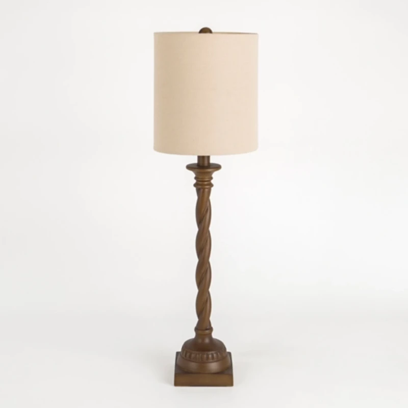 Brown Twist Resin Buffet Lamp