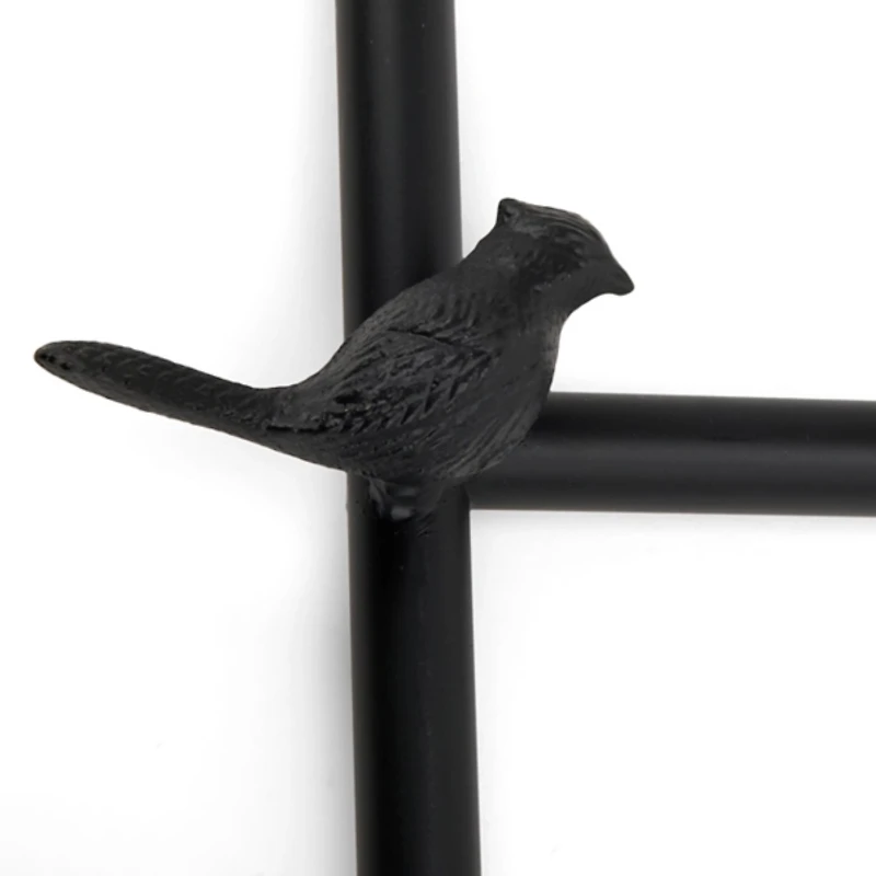 Black Metal Birds Decorative Ladder