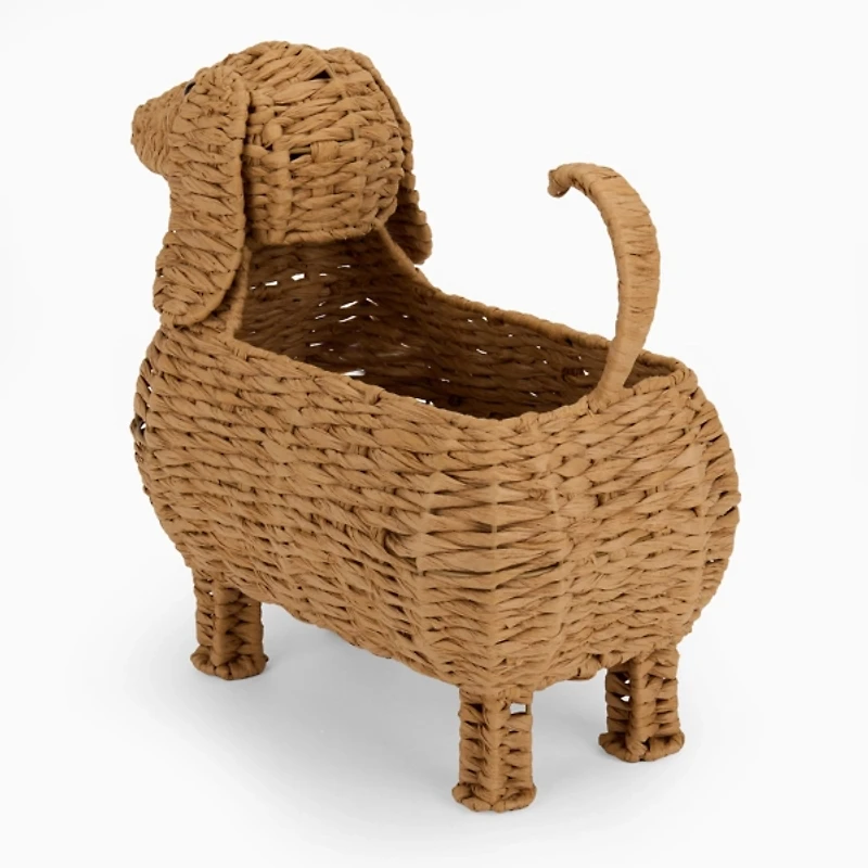 Dachshund Woven Hyacinth Basket