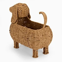 Dachshund Woven Hyacinth Basket