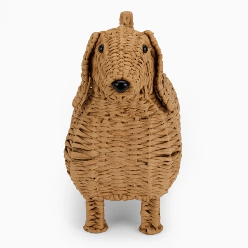 Dachshund Woven Hyacinth Basket