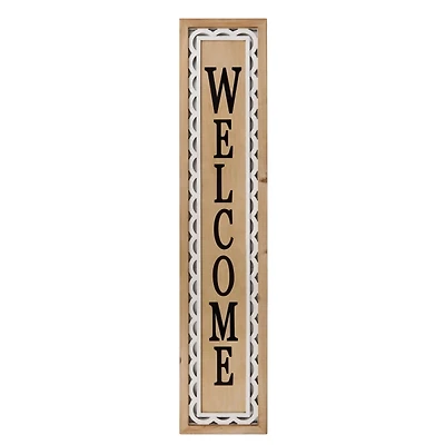 Welcome Scalloped Wood Porch Board