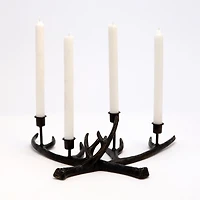 Black Deer Antler Taper Candle Holder Runner