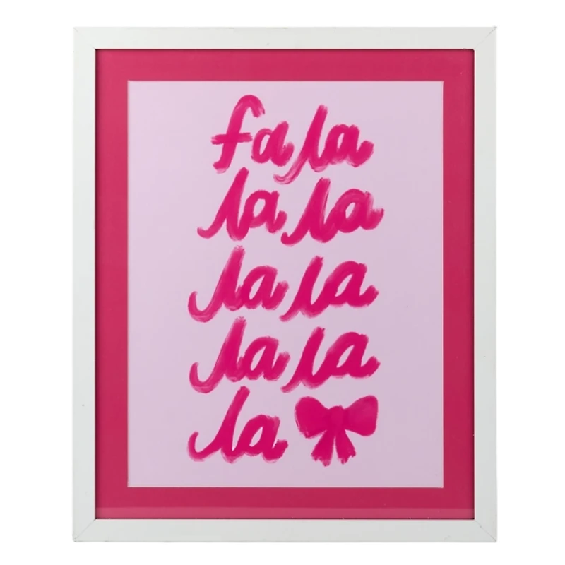 Fa La La Bow Framed Wall Plaque