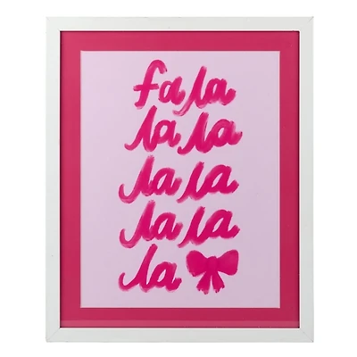 Fa La La Bow Framed Wall Plaque