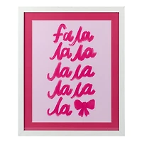 Fa La La Bow Framed Wall Plaque