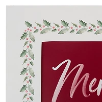 Merry Christmas Wreath Trim Wall Plaque