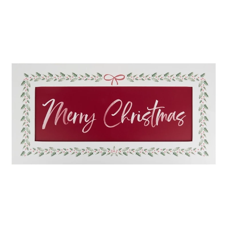 Merry Christmas Wreath Trim Wall Plaque