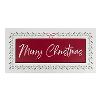 Merry Christmas Wreath Trim Wall Plaque