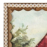 Red Barn Scalloped Framed Art Print