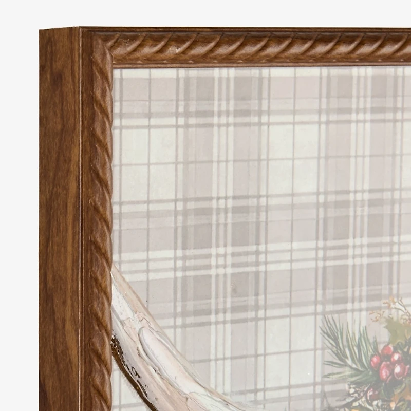 Theo the Cow Plaid Framed Art Print