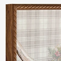 Theo the Cow Plaid Framed Art Print