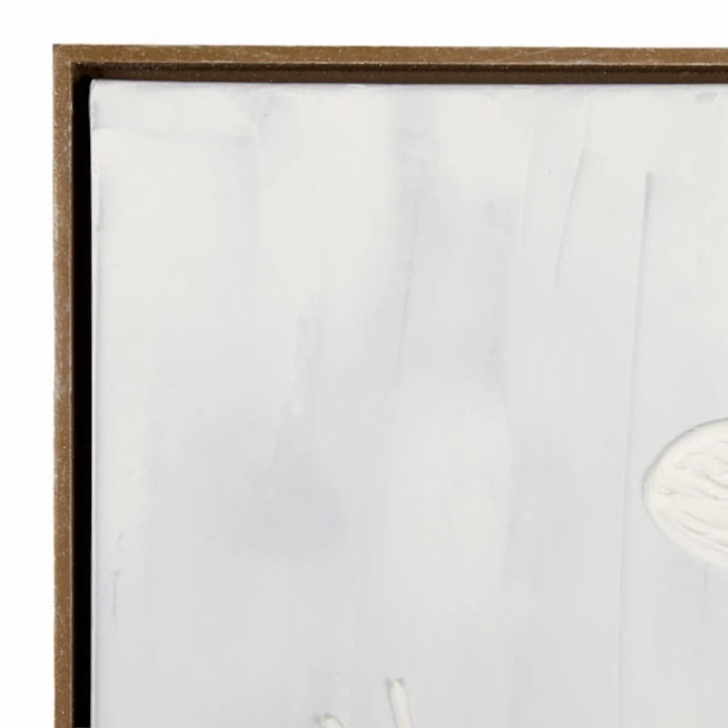 Stucco Snowman Framed Canvas Art Print