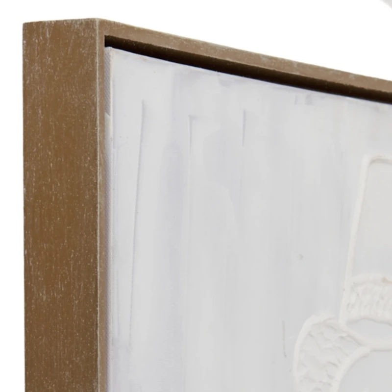 Stucco Snowman Framed Canvas Art Print