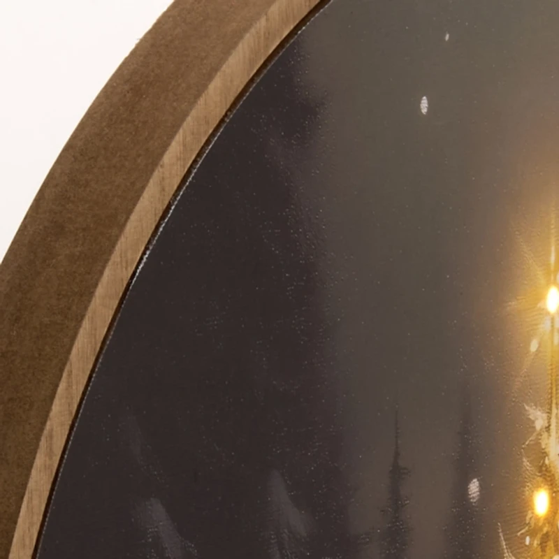 LED Christmas Tree Oval Framed Canvas Art Print